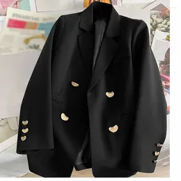 Women's Suits 2024 British Style Senior Women Fashion Elegant Grey Blazer Jacket Female Loose Fit Trend Mid Length Version Suit Tops Coat