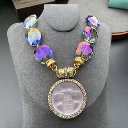 Highend Vintage Fashion Crystal Magnet Universal Chain Luxury Necklace pendant for Women 240311