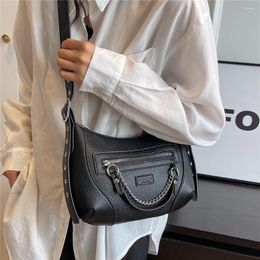 Evening Bags Burminsa Punk Style Underarm Small Shoulder For Women 2024 Trend Designer Messenger Crossbody Bag PU Leather Ladies Handbag