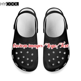 Sandals HYCOOL Women Men Sandals Custom Images//Text Print Flats Slip On Garden Shoes Nursing Beach Flip Flops Clogs Slippers