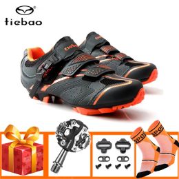 Footwear TIEBAO Professional MTB Cycling Shoes Add Pedals Breathable Selflocking Men Women Wearresistant Riding Bicycle Sneakers