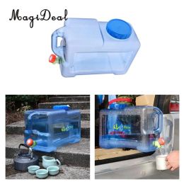 Tools MagiDeal 12L Lightweight Portable Outdoor Camping Car Water Carrier Bucket Canister Storage Container with Handle & Water Tap