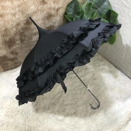 Guarda-chuvas lolita feminino arte guarda-chuva designer casamento estética grande alça longa uv luxo forte sombrilla sol mujer ensolarado anjo