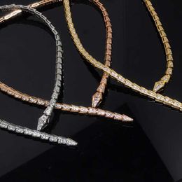 New High Edition Treasure V Home Style Fashion Full Diamond Snake Pendant Thin Snake Womens Tassel Necklace