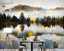 Wallpapers Papel De Parede Chinese Style Ink Painting Landscape Wallpaper Restaurant Living Room Bar TV Sofa Wall Paper Home Decor