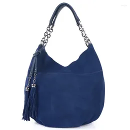 Totes One Shoulder Women's Bag 2024 Frosted Leather Tide Tassel Large Capacity Solid Color Series