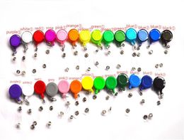 27 Colours Badge Reel Retractable Ski Pass ID Card Badge Holder Key Chain Reels AntiLost Clip Office School Supplies8758644