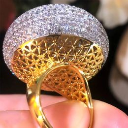 Missvikki Trendy Disco Ball Big Bold Statement Ring for Women Cubic Zircon Finger Rings Beads Charm Ring Bohemian Beach Jewellery 240307