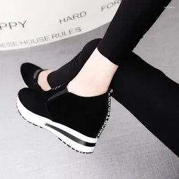 Casual Shoes Comemore 2024 Heels Lady Black Red Women Sneakers Leisure Platform Slip-On Breathable Height Increasing Shoe 41