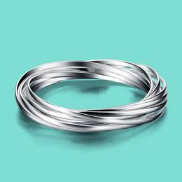 Bangle 925 Silver Bracelet for Women Polished Surface Bracelet Exotic Charm For Club For Party La Pulsera Bracelets Gelangnya 240319