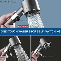 Bathroom Shower Heads 3 types of high-pressure shower head booster nozzles powerful water massage shower head one touch stop nozzle bathroom accessories Y240319