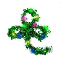 Decorative Flowers Shamrock Color Strips Patrick Day Hanging Pendant Decor For Holiday Decoration Irish Festival Wool