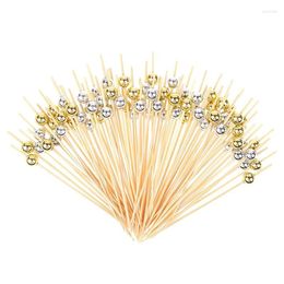 Disposable Flatware 100PCS 12cm Bamboo Fork Twisted Party Buffet Fruit Desserts Pick Skewer Food Cocktail Sandwich Stick