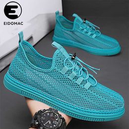 HBP Non-Brand High Quality Unbranded Direct Transport Mens Flying Woven Sports Walking Shoes Exclusive Blue Skate Quick-drying Shoes