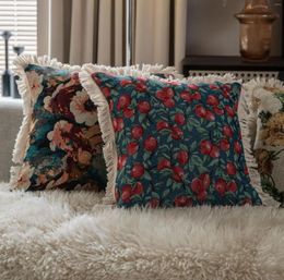 Pillow European Printing Case Linen Ruffle Pillowcases Soft Comfortable Cover Home Decor Sofa Throw Pillowcase Cojines