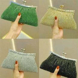 Hip Shoulder Bags Luxury Designer Handbags Tote Rhinestone Dinner Bag Sparkling Handbag Wedding Matching Dress Diamond Banquet 240311