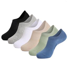 Men's Socks 6 Pairs Summer No Show Mens Cotton Thin Non Slip Low Cut Ankle Invisible Casual Boat Sock For Men EU 37-45