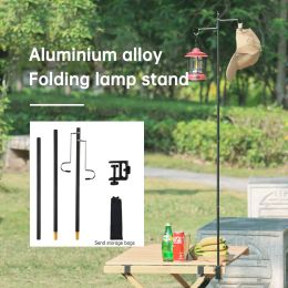 Tools Detachable Aluminium Alloy Camping Lantern Lamp Hanger Portable Ultralight Light Holder Outdoor Table Hanging Fixing Stand Set