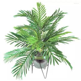 Decorative Flowers 24" X 22" Artificial Phoenix Palm In Ceramic Pot With Stand