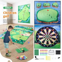 Aids Golf Game Mat Indoor Outdoor Games for Adults Kids Outdoor Play Equipment Stick Chip Game Golf Set Backyard Games Outdoor Toys