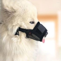 Dog Apparel Pet NO Bite Adjustable Mask Breathable Bark Mesh Mouth Muzzle Grooming Anti Stop Chewing S-XXL