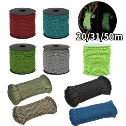 Paracord 20/31/50m Dia.4mm 7/10 stand Cores Paracord for Survival Parachute Cord Lanyard Camping Climbing Camping Rope Hiking Clothesline