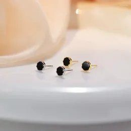 Stud Earrings Fashion Mini Black Round For Women Dreamy Starry Silver Colour Good Friends Friendship Jewellery