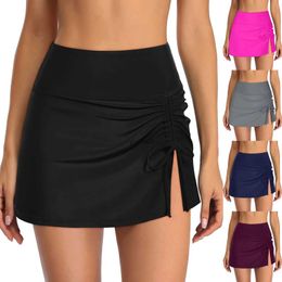 Skirts Skorts Women Short Sarongs Swimsuit Coverups Beach Bikini Wrap Sheer Short Skirt Chiffon Scarf Cover Ups for Swimwear Yoga Sport Skirts 240319