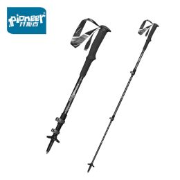 Sticks Pioneer Ultralight Walking Stick Outdoor Trekking Pole 3Section Aluminium Alloy External Lock Cane For Hiking Camping