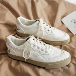 Walking Shoes 2024 Korean Version Trendy PU Leather Men's Versatile Board Low Cut White Women Casual