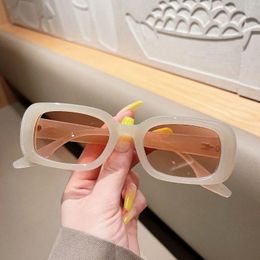 Sunglasses Vintage Retro Style Women Rectangle Shape Anti-reflective Sun Glass For Men French Woman