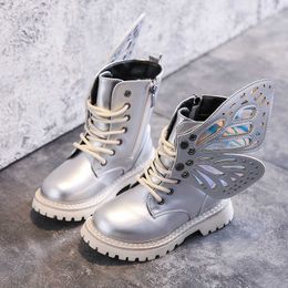 Non-Brand Botas Para Ninas HBP Butterfly Wings Fancy Party Wear Girls Boots for Kid
