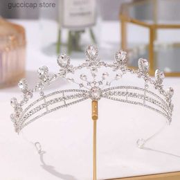 Tiaras Baroque Luxury Crystal Hairhoop Bridal Tiara Crowns Noble Rhinestone Pageant Prom Diadem Bride Headband Wedding Hair Accessories Y240319