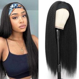 Synthetic Wigs Cosplay Wigs YunRong Synthetic Headband Wig Highlight Wig P30/1B Long Straight Wig For Black Women Daily Party Cosplay Wig 240329