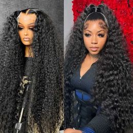 Synthetic Wigs Synthetic Wigs Cheap 13x4 13x6 Deep Wave HD Transparent Lace Front Human Hair Wigs Malaysian Wet And Wavy Curly 4X4 Lace Closure Wigs For Women 240329