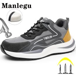 Boots Breathable Work Safety Shoes Men Women Protective Shoes PunctureProof Lightweight Work Sneakers Men Composite Toe Shoes Male