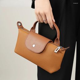 Evening Bags Luxury Handbags Female Crossbody Vintage Genuine Leather One Piece Shoulder Bag Small For Women Mini Dumpling