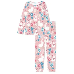 Women's Two Piece Pants Noisydesigns Pink Flowers Prints Womens Pyjamas Sets Top Femme Cute Long Shirt With Panty Girls Clothing