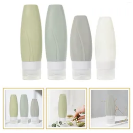 Storage Bottles 4 Pcs Travel Size Silicone Containers For Toiletries Shampoo Silica Gel And Conditioner
