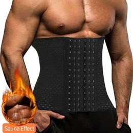 Men Modelling Strap Slimming Belt Waist Trainer Tummy Control Body Shaper Adjustable Cincher Abdomen Belly Compression Shapewear 240306