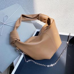 Totes 2024 PU Leather Chain Crossbody Women Dumpling Handbag For Female Travel Cross Body Bag Lady Bags