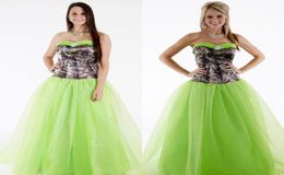 New Arrival Camo Bridesmaid Dresses Sweetheart Camouflage Print Ruffled Bud Green Tulle Dresses Evening Wear Aline Floor Length P4182964