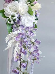 Wedding Flowers Lavender Bouquets 2024 Arrival Top Quality Accessories Bridal 23 80cm