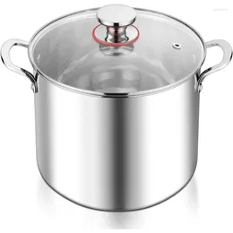 Cookware Sets 12-Quart Stock Pot 18/10Stainless Steel Stockpot With Lid For Cooking Simmering Soup Stew Heavy Duty Works W/Induction