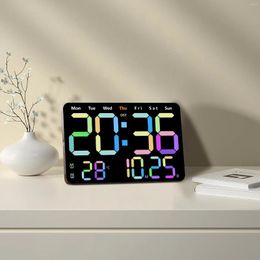 Relógios de parede LED Relógio Digital com Controle Remoto Temperatura Data Display Alarme de Brilho Automático DST para Decoração de Quarto