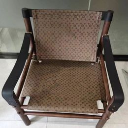 gaming chairDesigner chairItalian vintage single chair leather designer solid wood print living room balcony back hunting chair big style furniture
