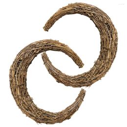 Decorative Flowers 2pcs Rattan Vine DIY Wreath Frame Crafts Material Holiday Party Decor