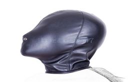 Soft Leather Mask Full Head Hood With Breathing Hole Slave Fantasy Restraint R968685537