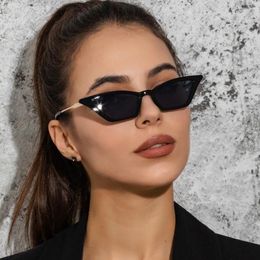 Sunglasses Women's Small Frame Cat Eye Metal Versatile Simple Retro Trend Street Pography Fashion 2024 !