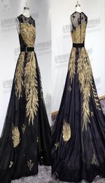 Elegant Elie Saab Prom Dresses 2019 Jewel Neck Sleeveless Gold Sequined Formal Evening Gowns Sweep Train Beaded Pageant Party Dres5292191